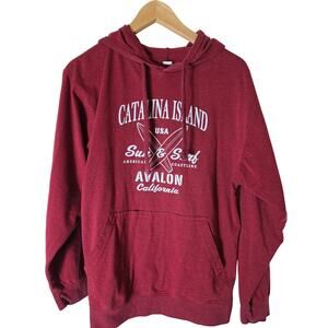 CATALINA ISLAND Red Active Sporty Lightweight Pullover Hoodie SZ M